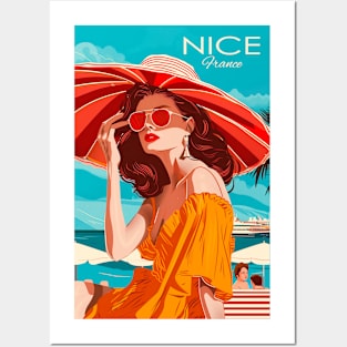 Nice, France, Vintage Travel Poster Posters and Art